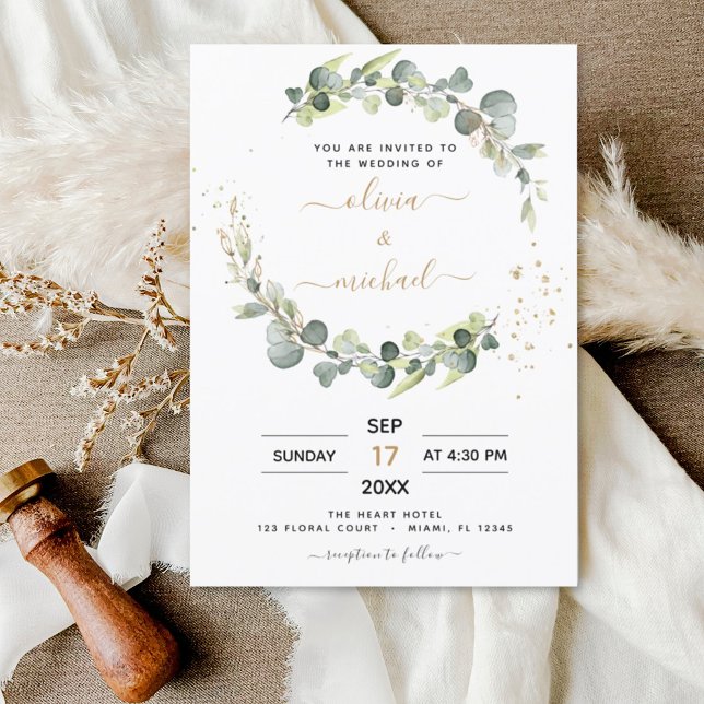 Eucalyptus Greenery Wedding Invitation (Creator Uploaded)