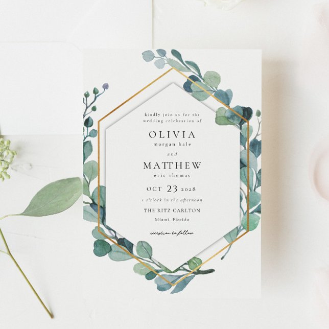 Eucalyptus Greenery Wedding Invitation (Creator Uploaded)