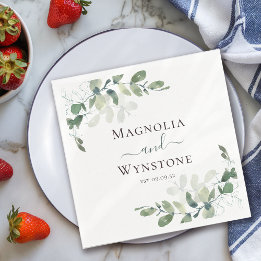 Eucalyptus Greenery Wedding  Napkin