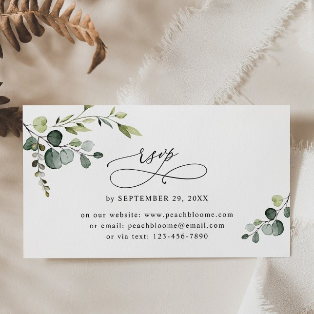 Eucalyptus Greenery Wedding Online RSVP Cards (Creator Uploaded)