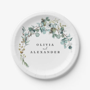 Eucalyptus Greenery Wedding Paper Plate
