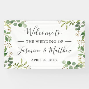 Eucalyptus Greenery Wedding Party Banner