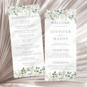 Eucalyptus Greenery Wedding Program Cards