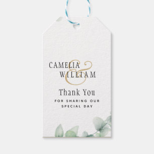 Eucalyptus Greenery Wedding QR CODE Modern Budget Gift Tags