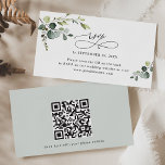 Eucalyptus Greenery Wedding QR Code RSVP Cards<br><div class="desc">Designed to coordinate with our Boho Greenery wedding collection,  this customisable business card size online RSVP card,  features watercolor greenery leaves with calligraphy graphic text,  paired with a classy serif in black with an option to add a QR code on the back. Matching items available.</div>