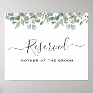 Eucalyptus Greenery Wedding reserved sign