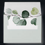 Eucalyptus Greenery Wedding Return Address 5x7 Envelope<br><div class="desc">Designed to coordinate with our Boho Greenery wedding collection,  this customisable matching Invitation envelope features a coloured solid sage green envelope with black text and an elegant watercolor eucalyptus branch on the inside.</div>