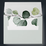 Eucalyptus Greenery Wedding Return Address 5x7 Envelope<br><div class="desc">Designed to coordinate with our Boho Greenery wedding collection,  this customisable matching Invitation envelope features a coloured solid sage green envelope with black text and an elegant watercolor eucalyptus branch on the inside.</div>