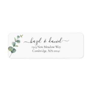 Eucalyptus Greenery Wedding Return Address  Label