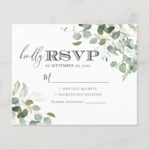 Eucalyptus Greenery Wedding RSVP Card