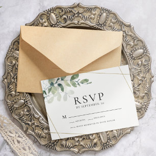 Eucalyptus Greenery Wedding RSVP Postcard
