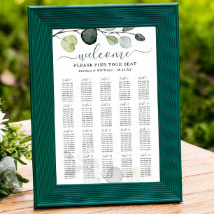 Eucalyptus Greenery Wedding Seating Chart