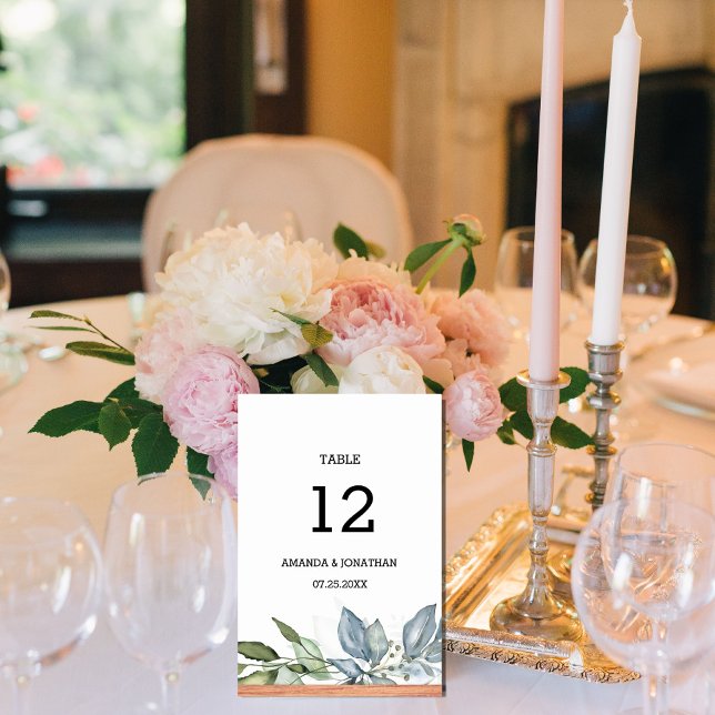 Eucalyptus Greenery Wedding Table Card Number (Creator Uploaded)