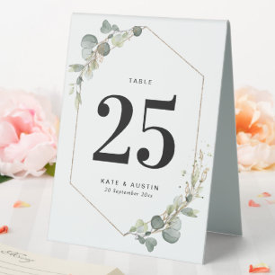 eucalyptus greenery wedding table number