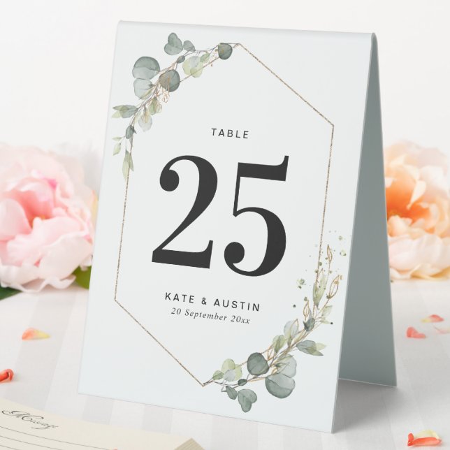 eucalyptus greenery wedding table number (In SItu (Wedding))