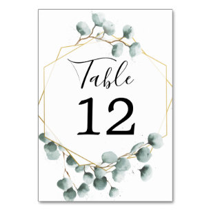 Eucalyptus Greenery Wedding Table Numbers