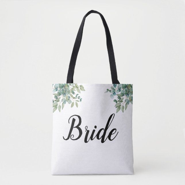 eucalyptus greenery wedding tote bag (Front)