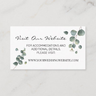Eucalyptus greenery wedding website Insert card