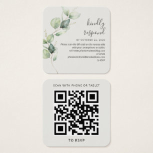 Eucalyptus Greenery Wedding Website QR Code RSVP