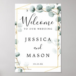 Eucalyptus Greenery Wedding Welcome Sign