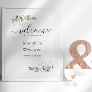 Eucalyptus Greenery Wedding Welcome Sign
