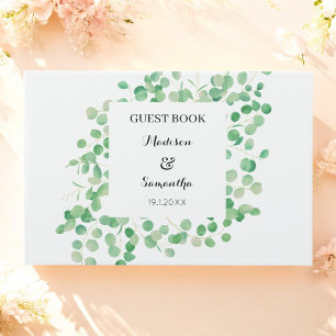Eucalyptus Greenery Wedding White Green Photo Guest Book