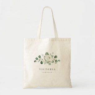 Eucalyptus Greenery white floral rustic bridesmaid Tote Bag