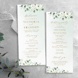 Eucalyptus Greenery white floral rustic wedding Program<br><div class="desc">Modern chic watercolor white floral eucalyptus greenery with gold colour text on dusty green background,  with trendy script,  elegant and stylish,  great wedding programs for rustic wedding,  botanical wedding and beach wedding in spring and summer. 
See all the matching pieces in collection</div>