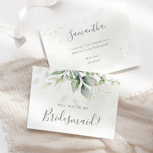 Eucalyptus Greenery Will You Be My Bridesmaid Invitation