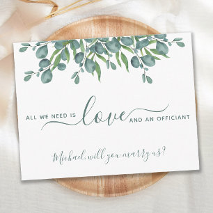 Eucalyptus Greenery Will You Marry Us Officiant  Invitation