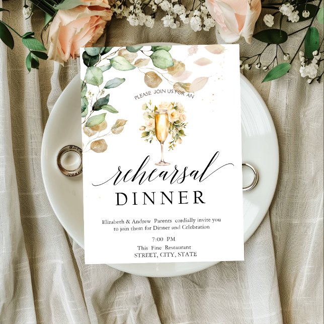 Eucalyptus Greenery Wine Tasting Rehearsal Dinner  Invitation (Creator Uploaded)