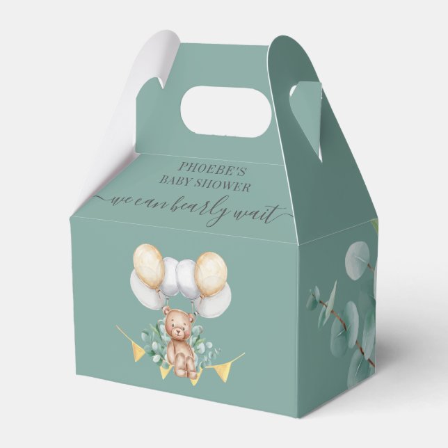 Eucalyptus Greenery Woodland Animal Baby Shower Favour Box (Front Side)