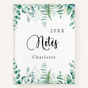 Eucalyptus greenery woodland ferns notebook