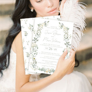 Eucalyptus greenery wreath wedding invitation