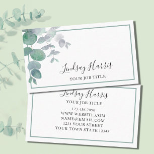Eucalyptus Greenery Your Job Title Business Card