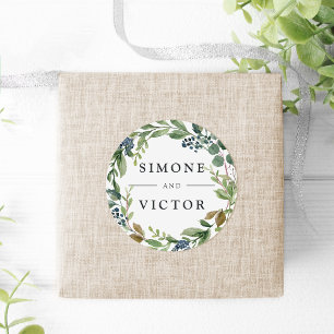 Eucalyptus Grove   Botanical Wreath Wedding Classic Round Sticker