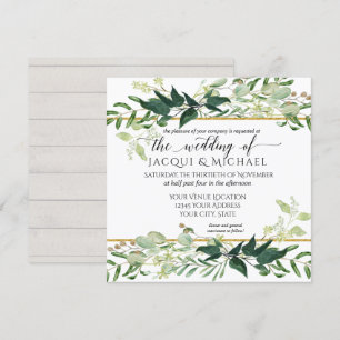 Eucalyptus Grove Greenery Rustic Winery Wedding Invitation