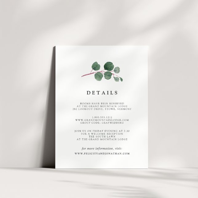 Eucalyptus Grove Guest Information Card (Creator Uploaded)