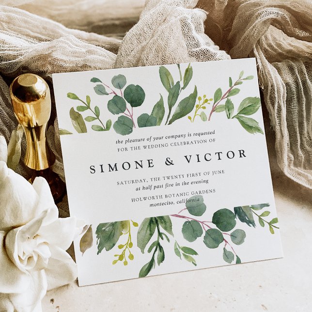 Eucalyptus Grove Wedding Invitation | Square (Creator Uploaded)