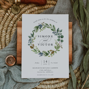 Eucalyptus Grove Wreath Wedding Invitation