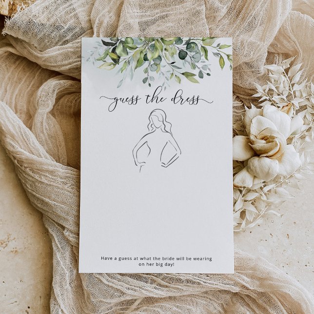 Eucalyptus Guess the dress bridal shower game (Creator Uploaded)