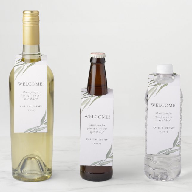 Eucalyptus Gum Leaves Greenery Bottle Tag (In Situ)