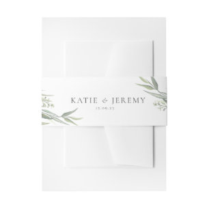 Eucalyptus Gum Leaves Greenery Invitation Belly Band