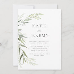 Eucalyptus Gum Leaves Greenery Wedding Invitation