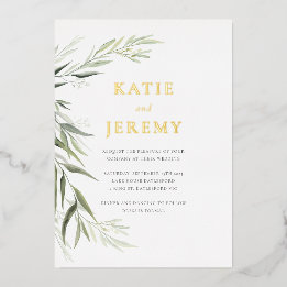 Eucalyptus Gum Leaves Greenery Wedding Invitation