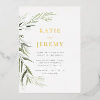 Eucalyptus Gum Leaves Greenery Wedding Invitation