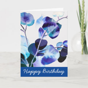 Eucalyptus Gum Leaves watercolor art Card