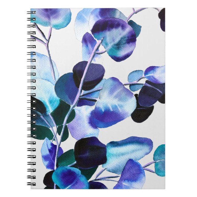 Eucalyptus gum leaves watercolor notebook (Front)