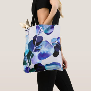Eucalyptus gum leaves watercolor tote bag