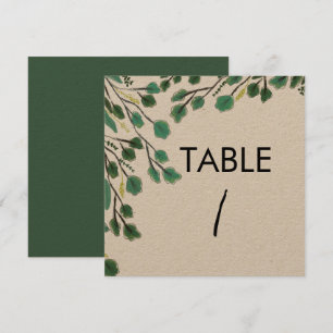 Eucalyptus Hand Drawn Leaf Table Card